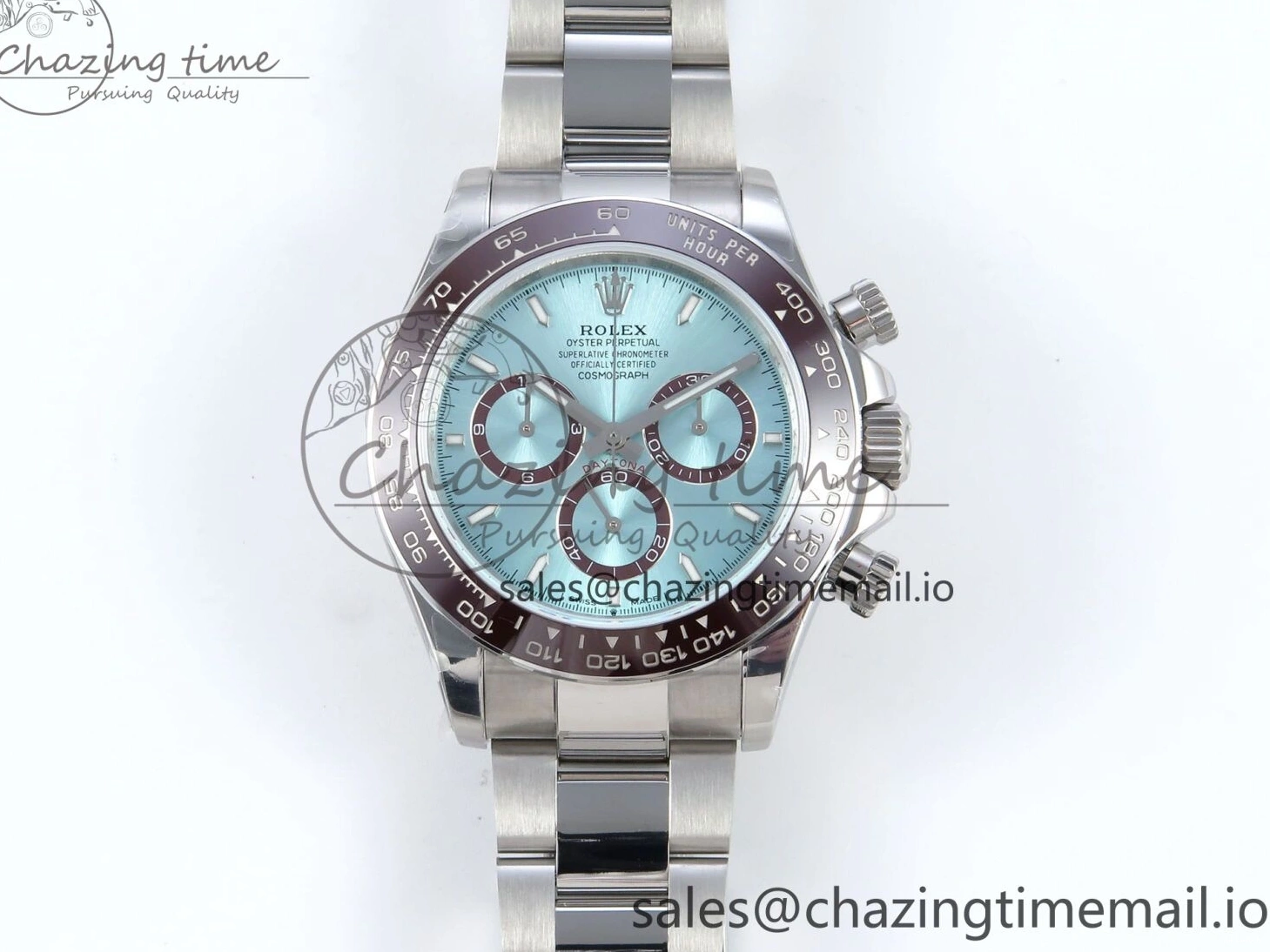 126506 1:1 Edition Ice Best SH4131 Daytona Strap V5 on Blue QF SS Dial Bracelet 0330